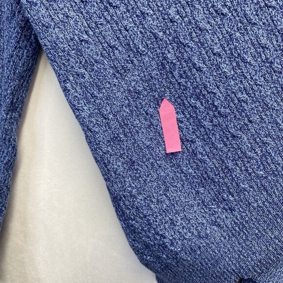 Karen Scott Knitted Braid Split Cowl Neck Long Sleeve Sweater Women XL Blue Used - Picture 4 of 16